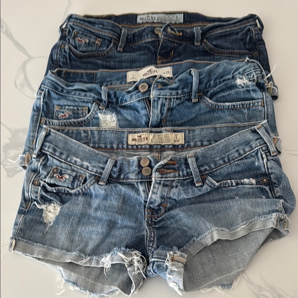 Lot of 3 Hollister denim shorts. 200’s Micro mini.